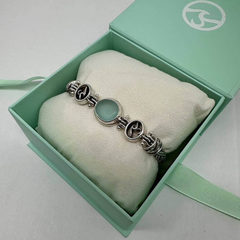 *NEW* Ocean Soul Super Romano Double Logo Sea Glass Bracelet